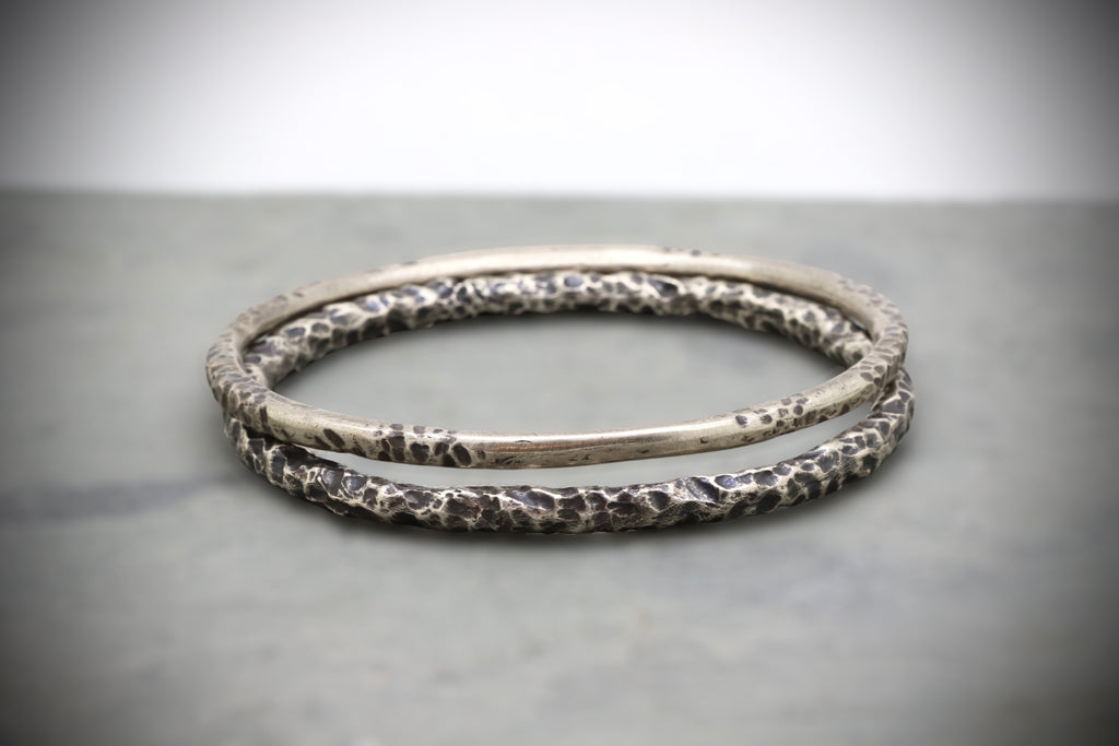 Thin gravel bangle bracelet