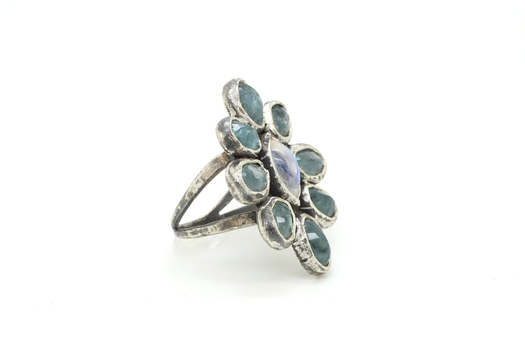 Moonstone & Aquamarine Ring