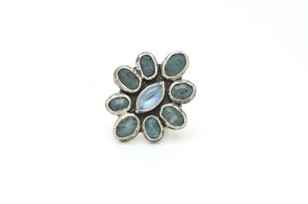 Moonstone & Aquamarine Ring