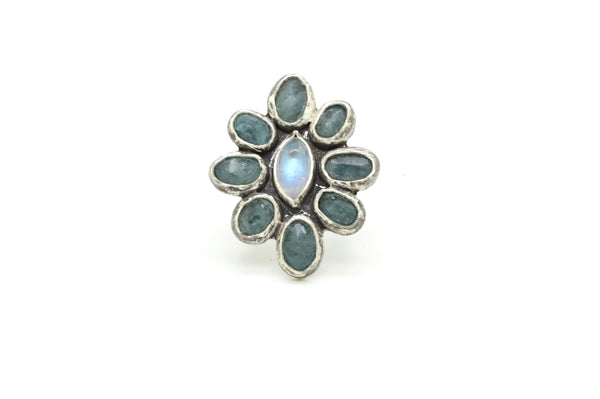 Moonstone & Aquamarine Ring