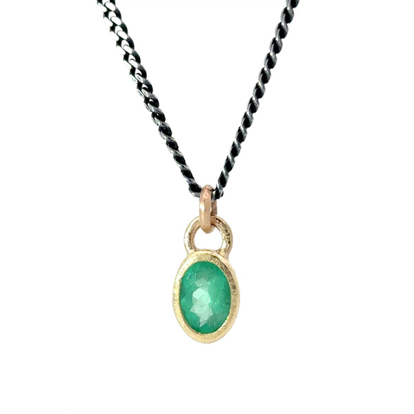 yellow gold and emerald necklace