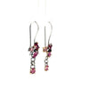Pair of earrings with pink gemstones on a white background