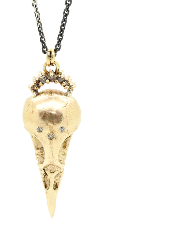 gold skull necklace with diamonds