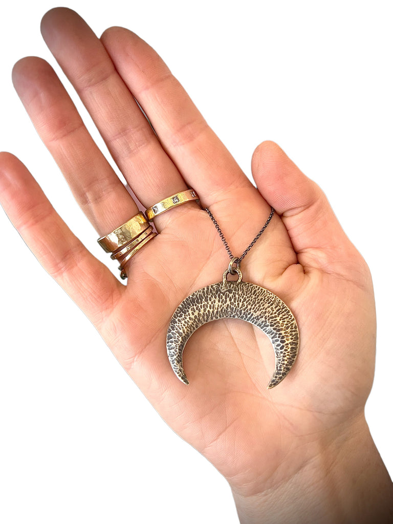 Sterling Crescent Moon Pendant