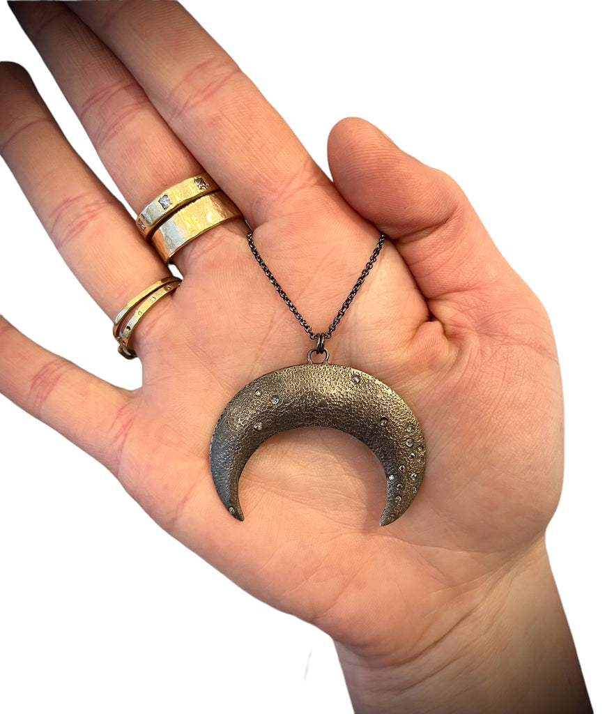 Sterling Crescent Moon Pendant
